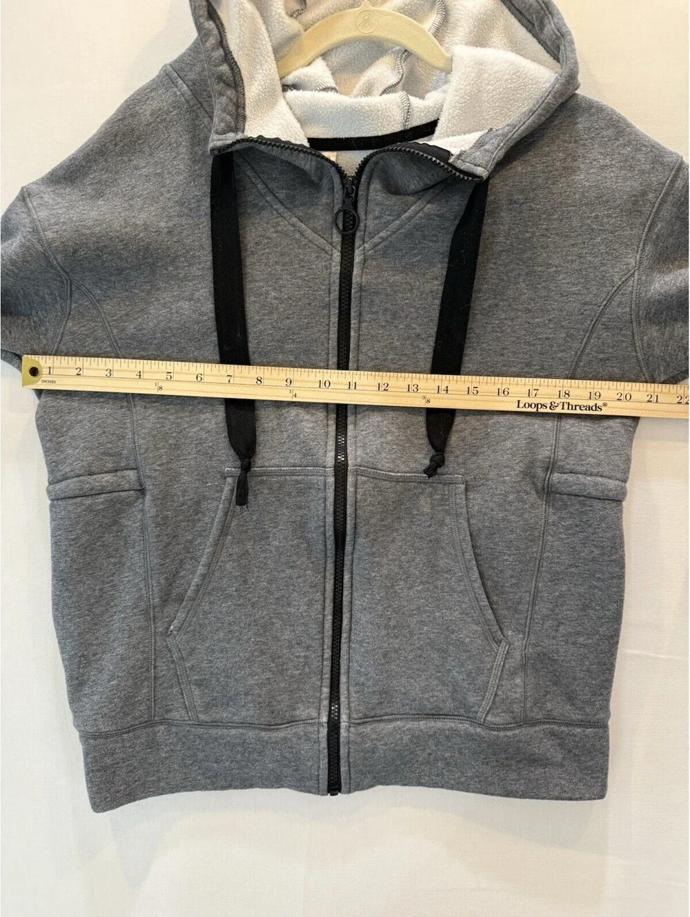 Fabletics Gray Full Zip Fleece Hoodie Women's XXS Hooded Pockets Cotton Poly